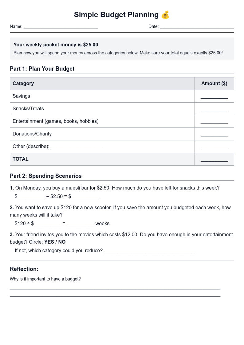 Simple Budget Planning