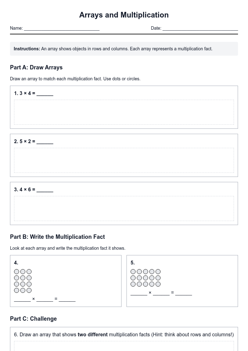 Arrays and Multiplication