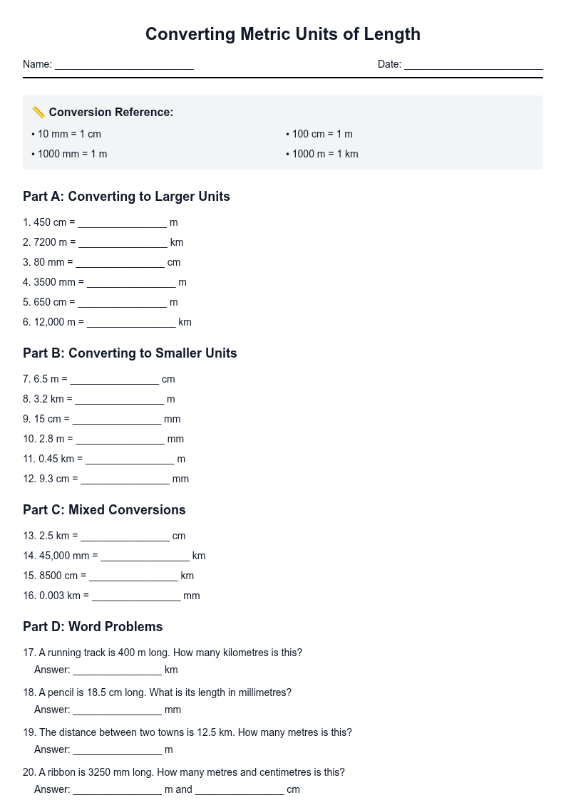 Converting Metric Units of Length