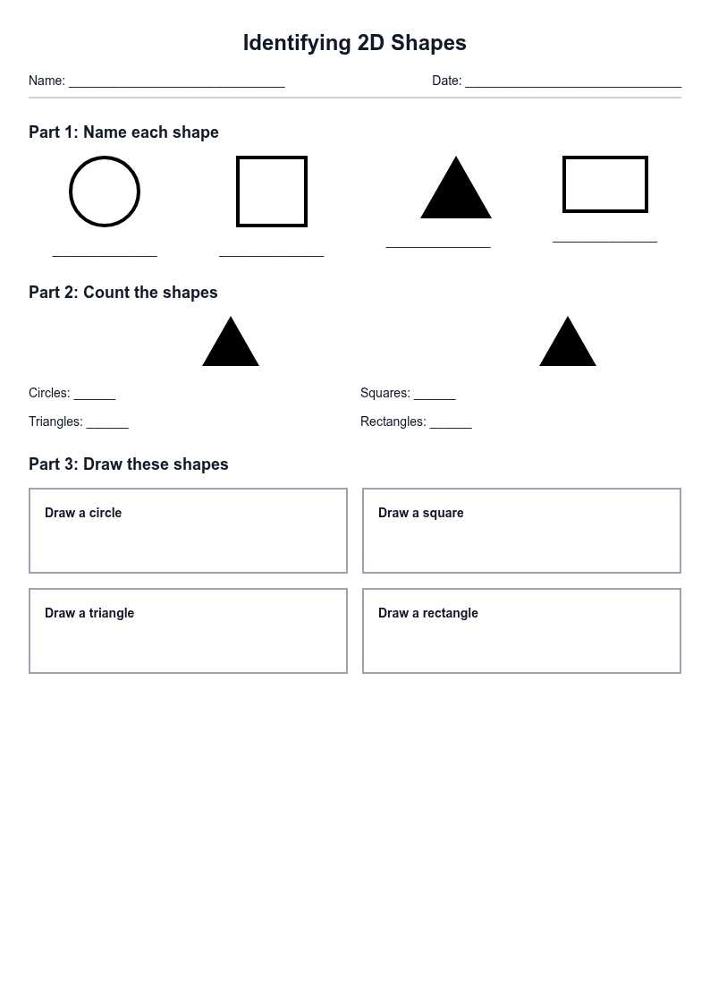 Identifying 2D Shapes