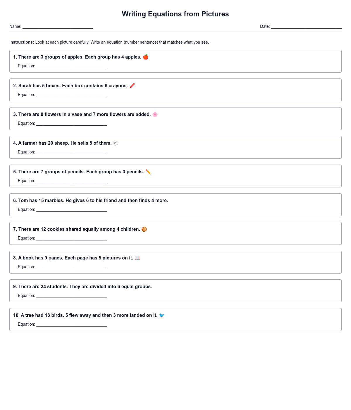 Writing Equations from Pictures