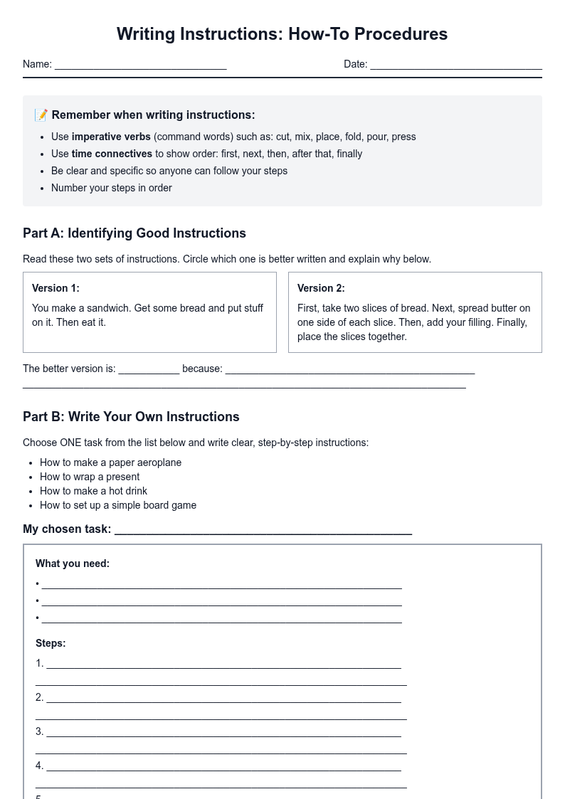 Writing Instructions: How-To Procedures