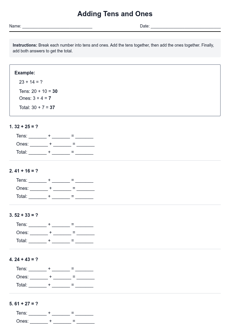 Adding Tens and Ones