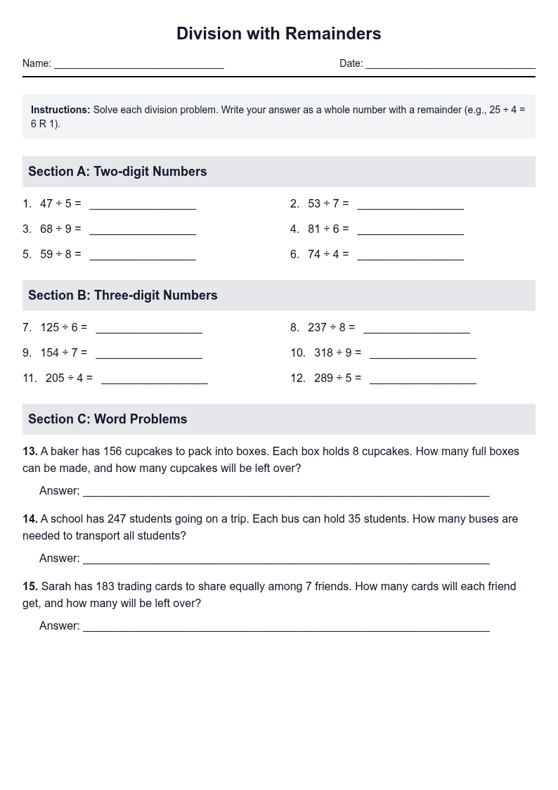 Division with Remainders