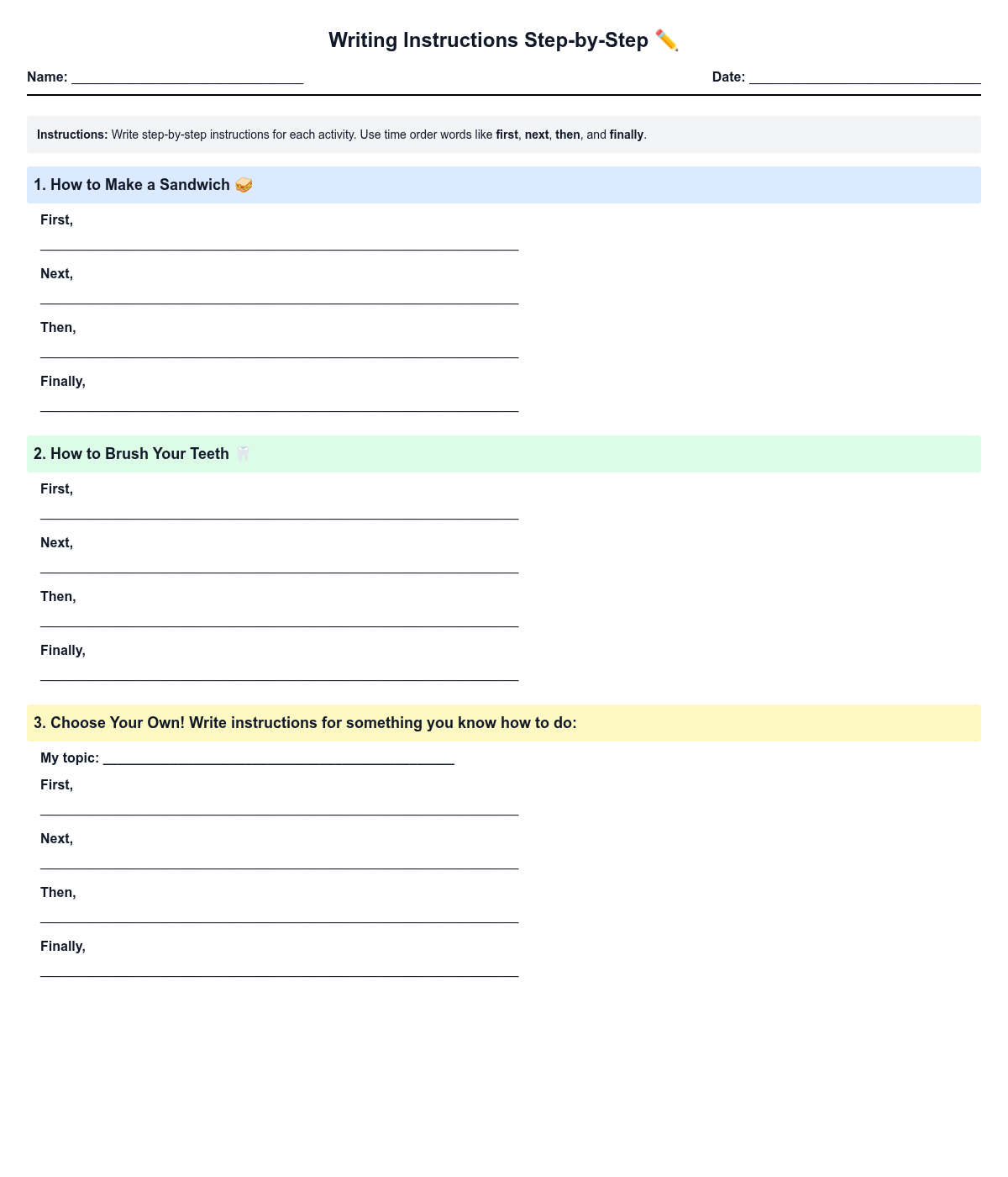 Writing Instructions Step-by-Step