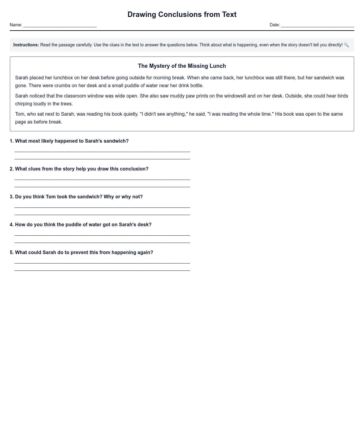 Drawing Conclusions from Text