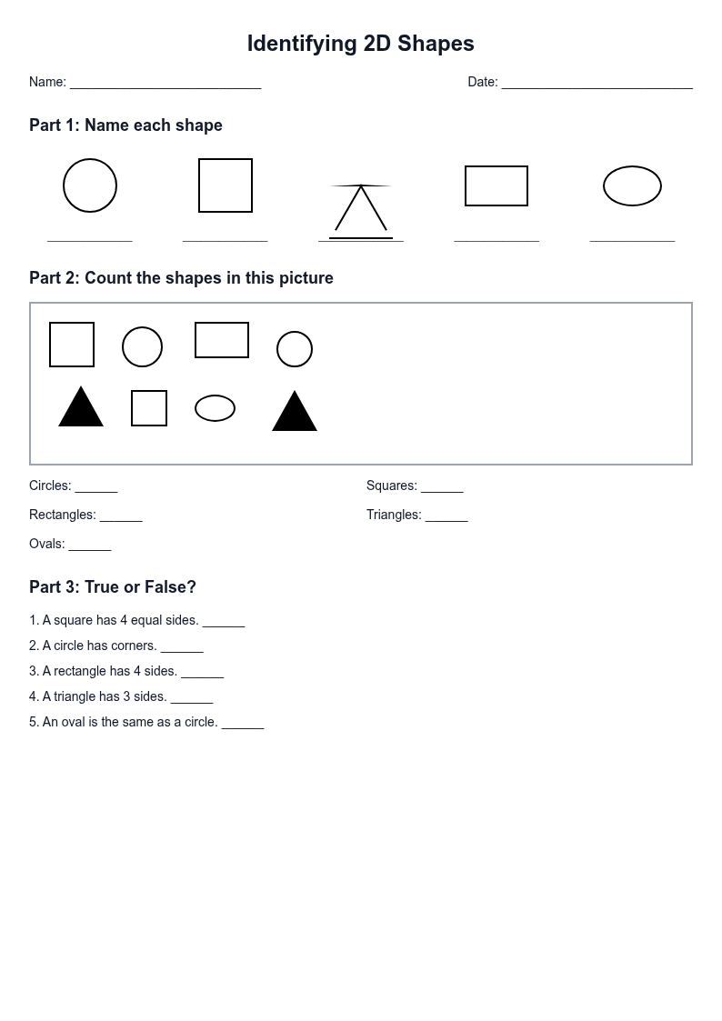 Identifying 2D Shapes