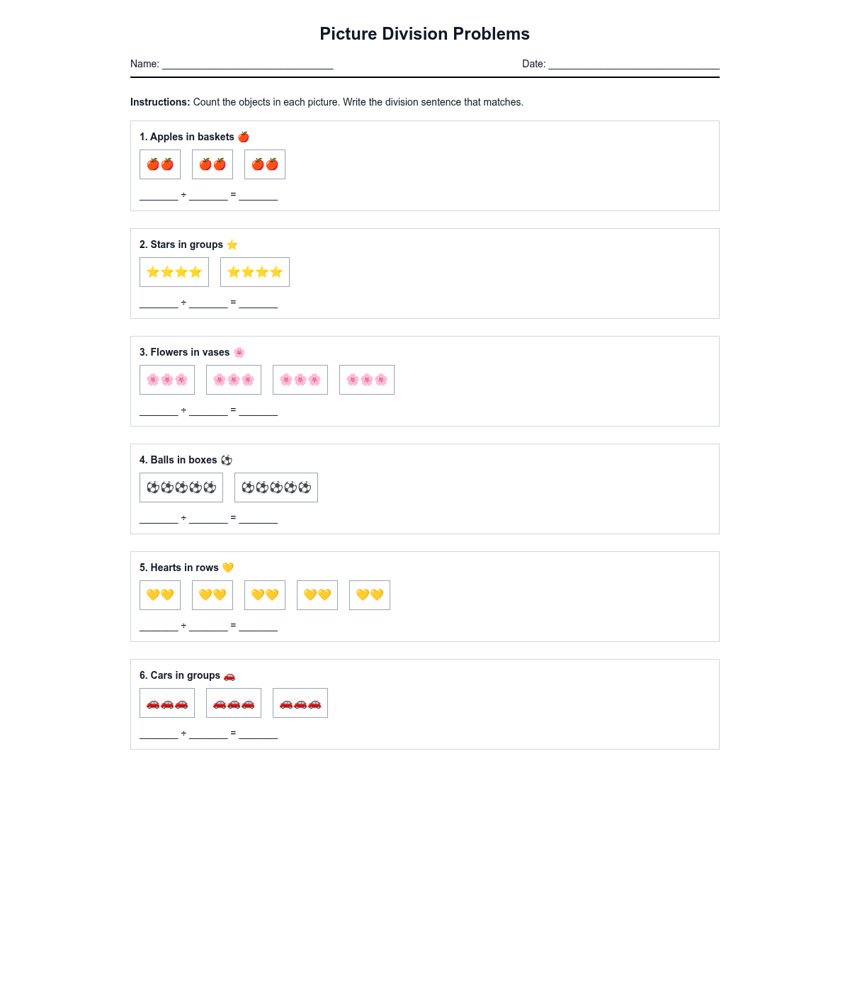 Picture Division Problems