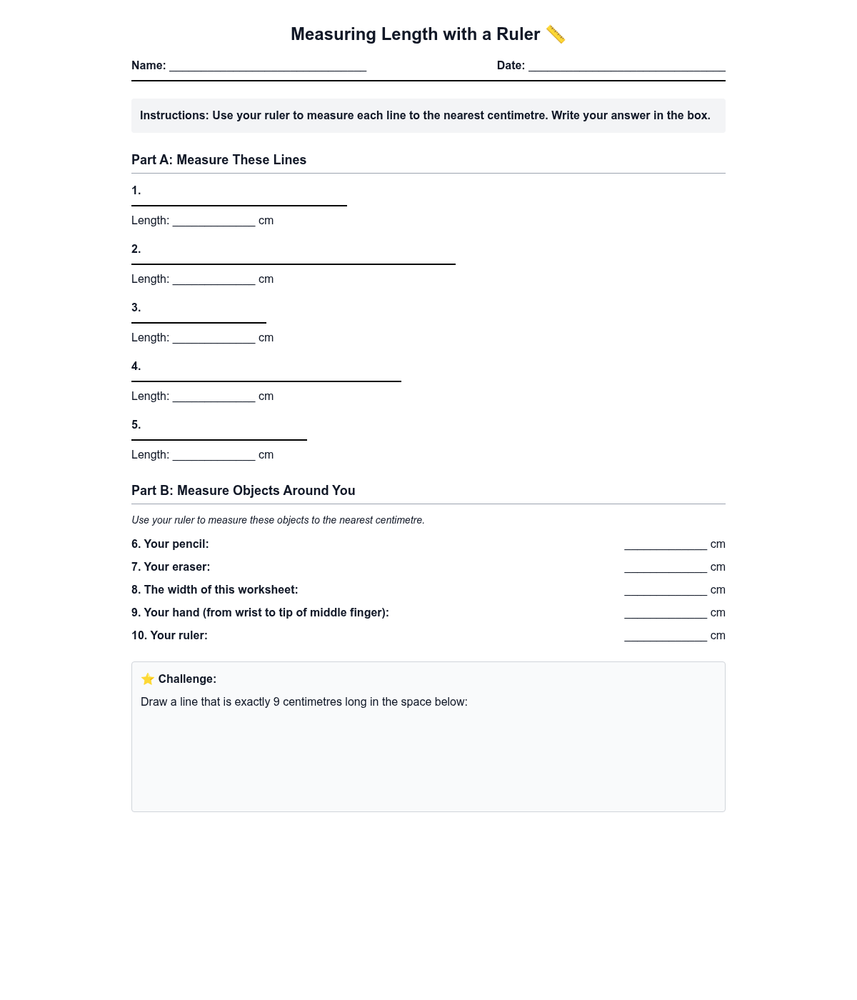 Measuring Length with a Ruler