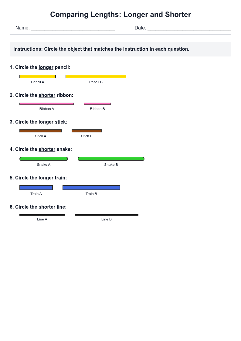 Comparing Lengths: Longer and Shorter