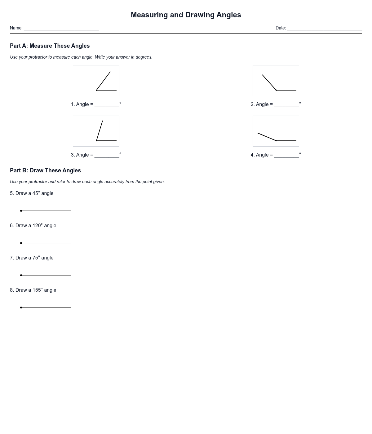 Measuring and Drawing Angles