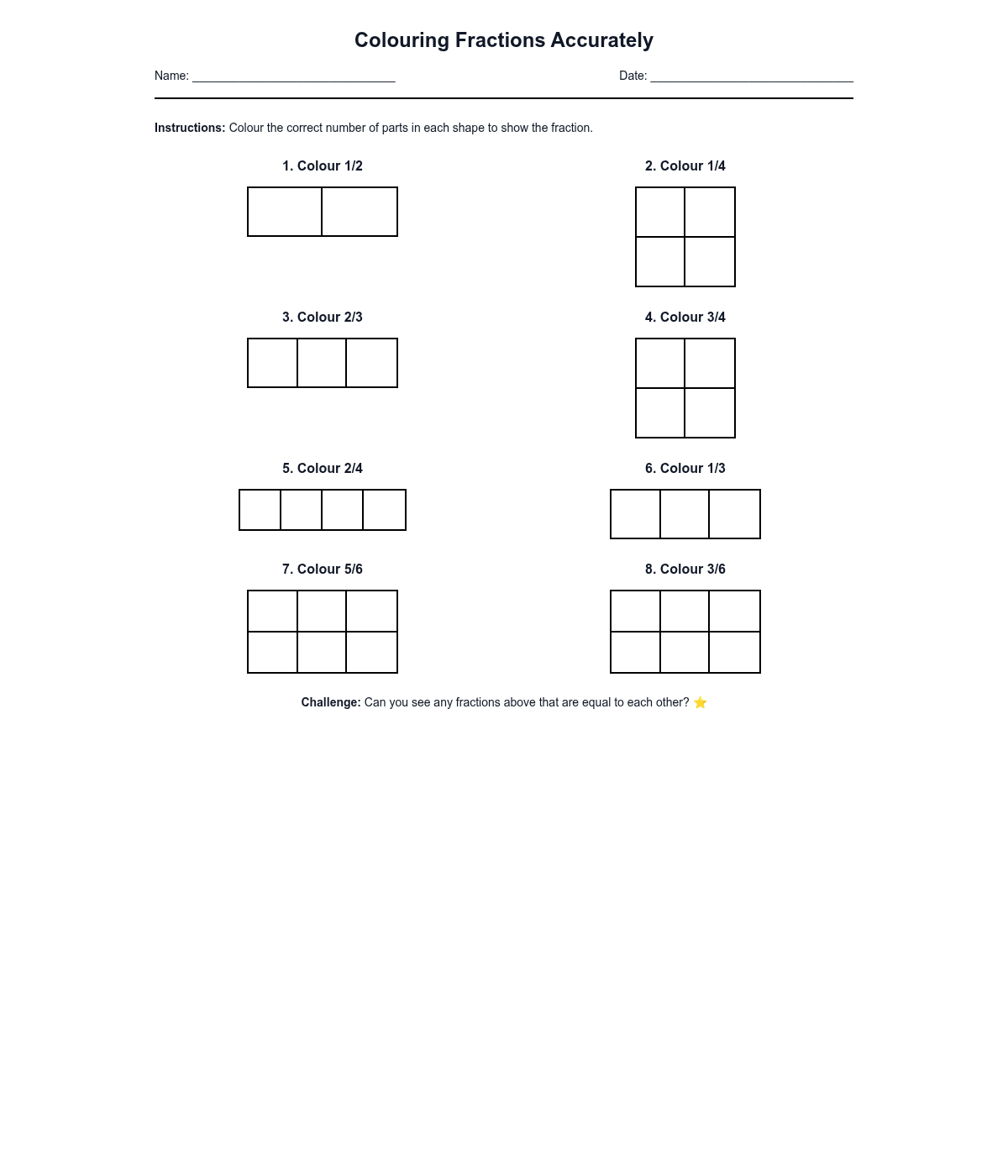 Colouring Fractions Accurately