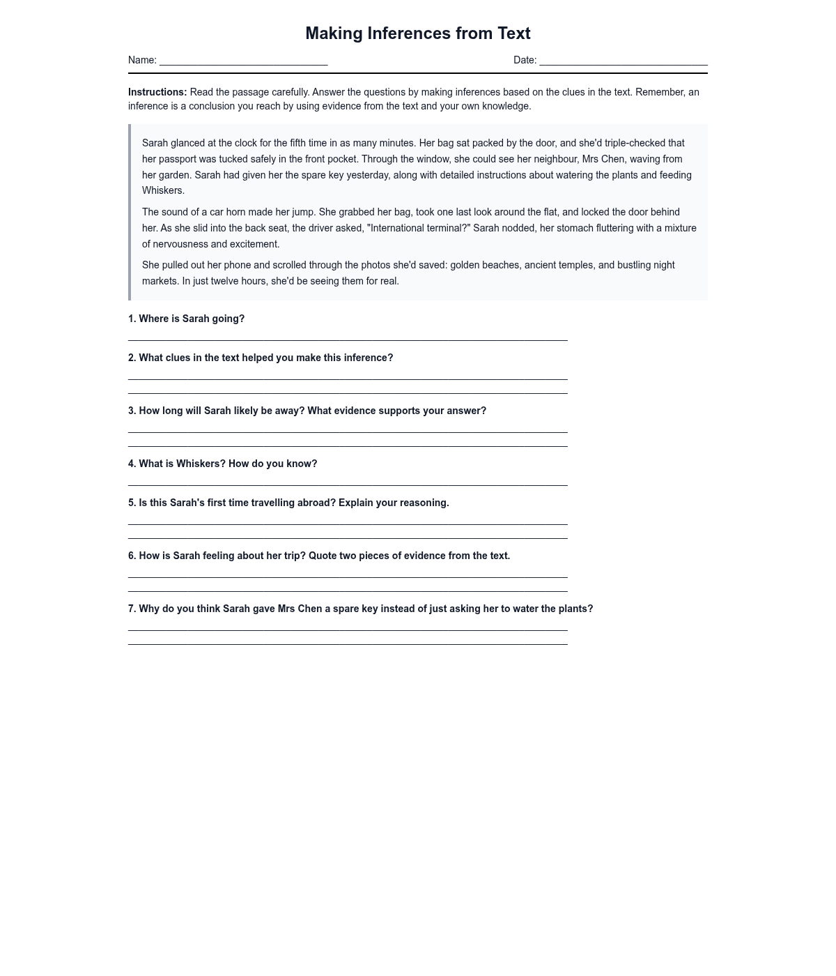 Making Inferences from Text