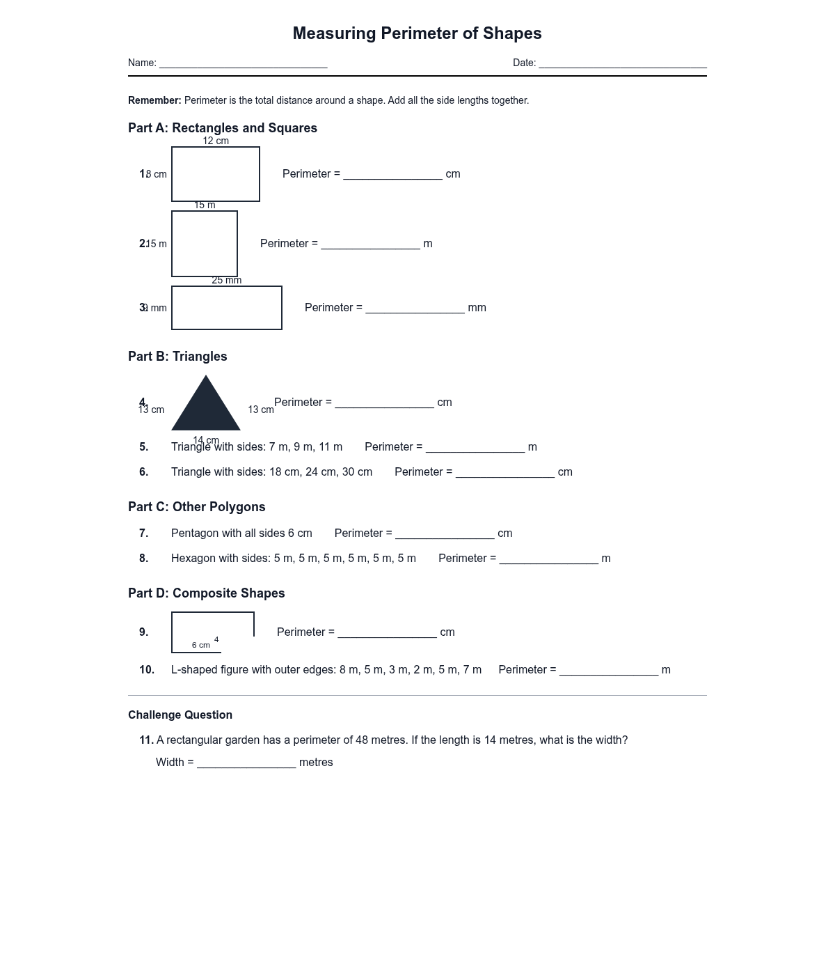 Measuring Perimeter of Shapes