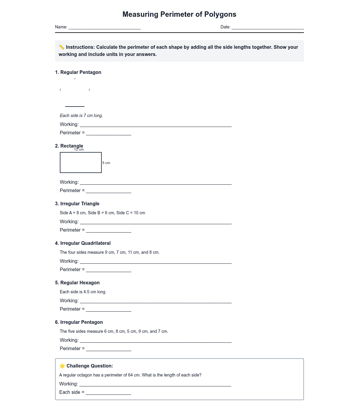 Measuring Perimeter of Polygons
