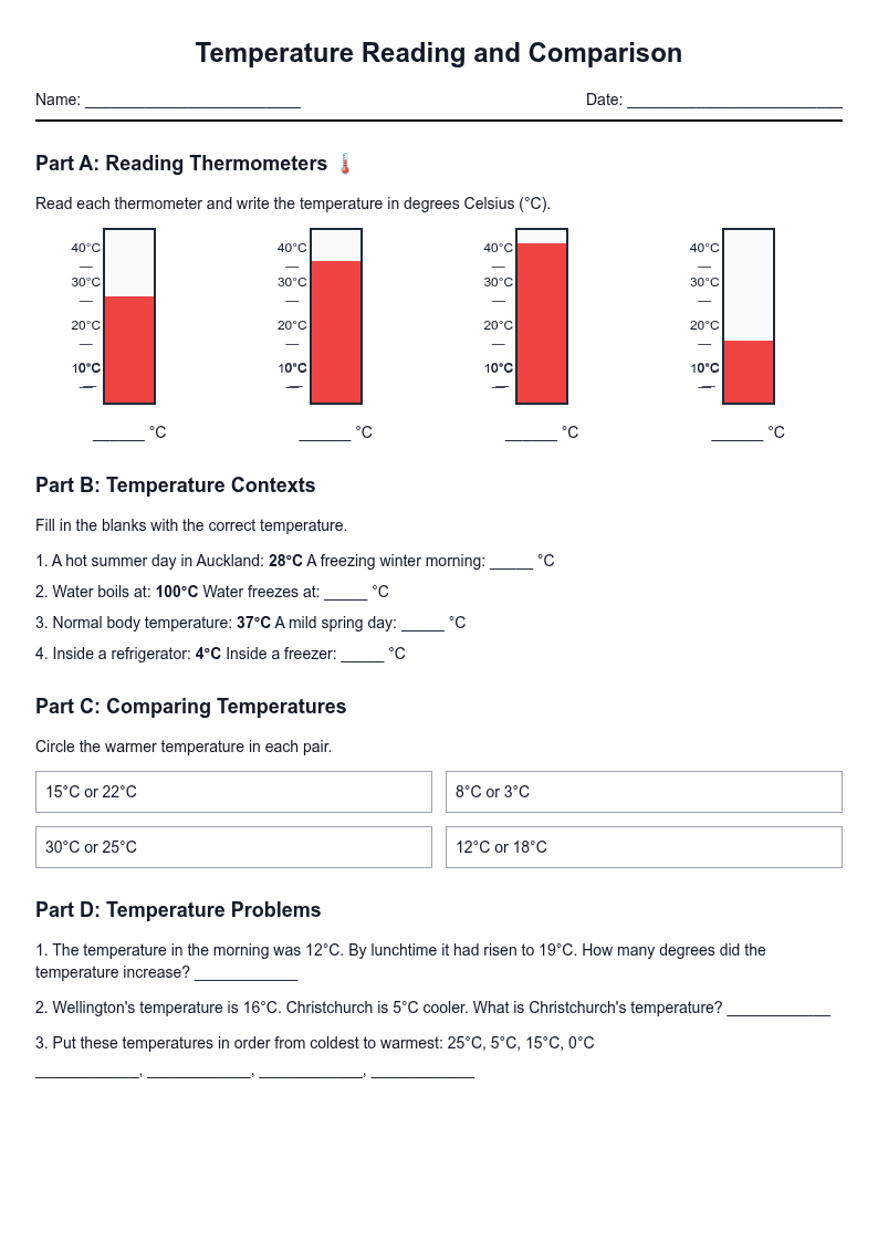 Temperature Reading and Comparison
