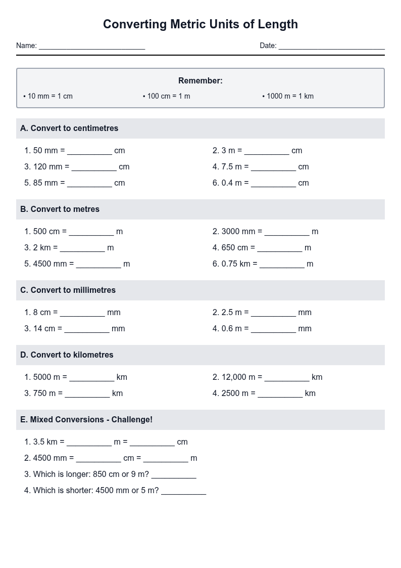 Converting Metric Units of Length
