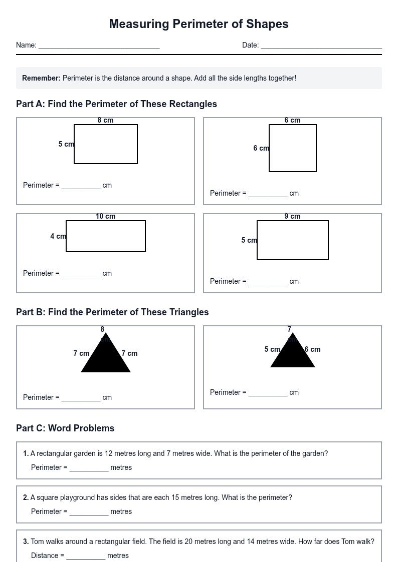 Measuring Perimeter of Shapes