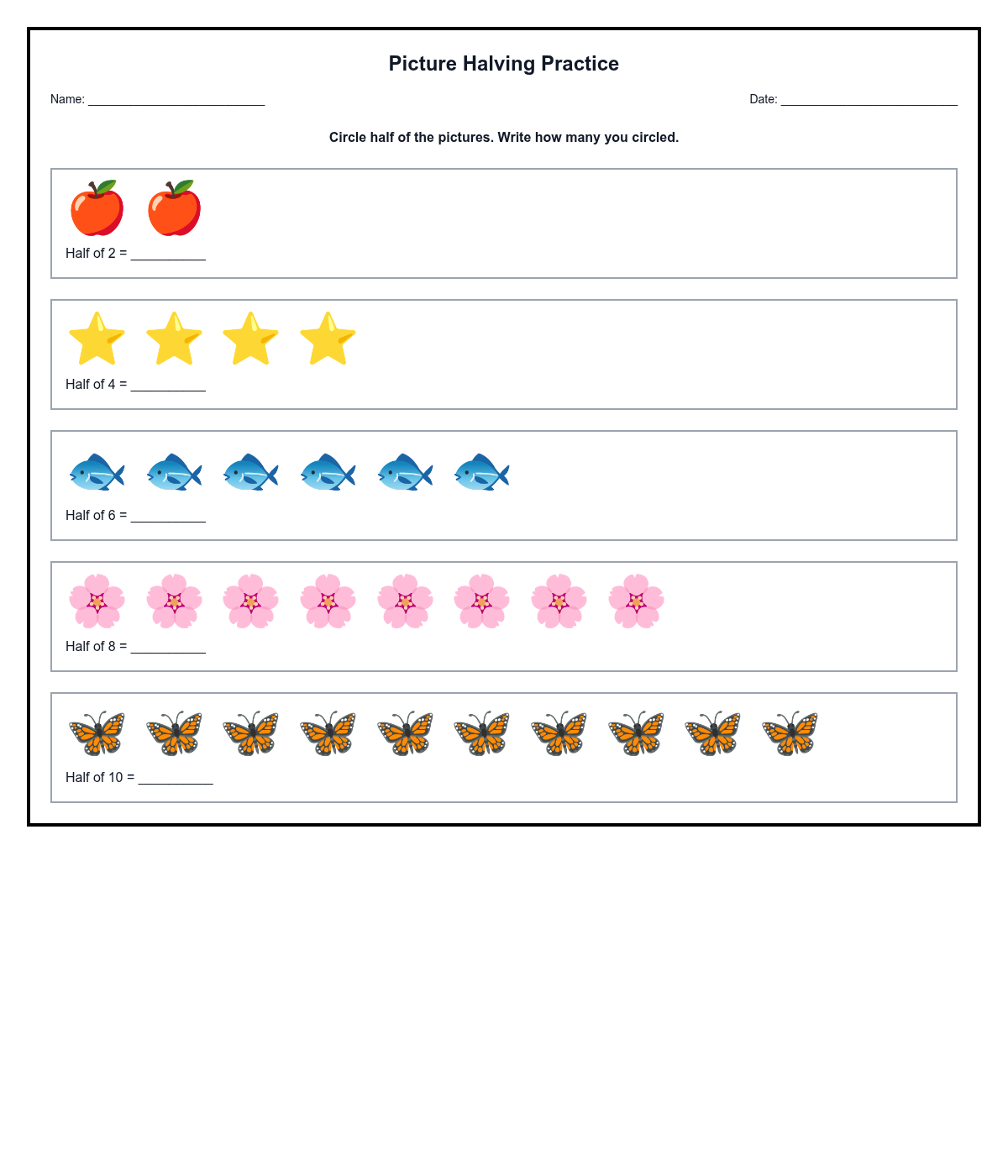 Picture Halving Practice