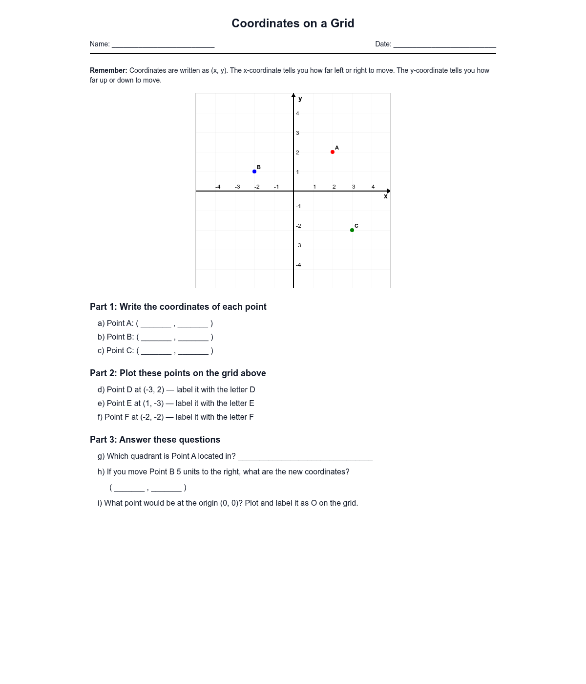 Coordinates on a Grid