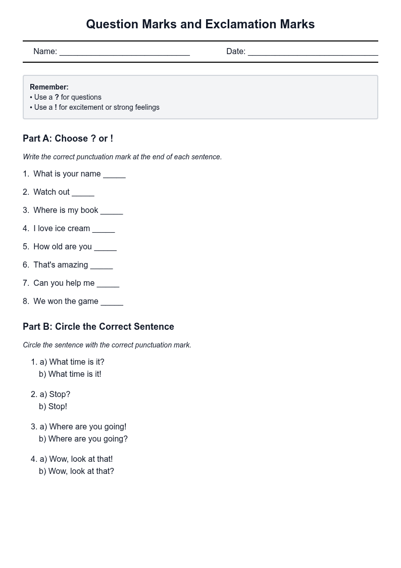 Question Marks and Exclamation Marks